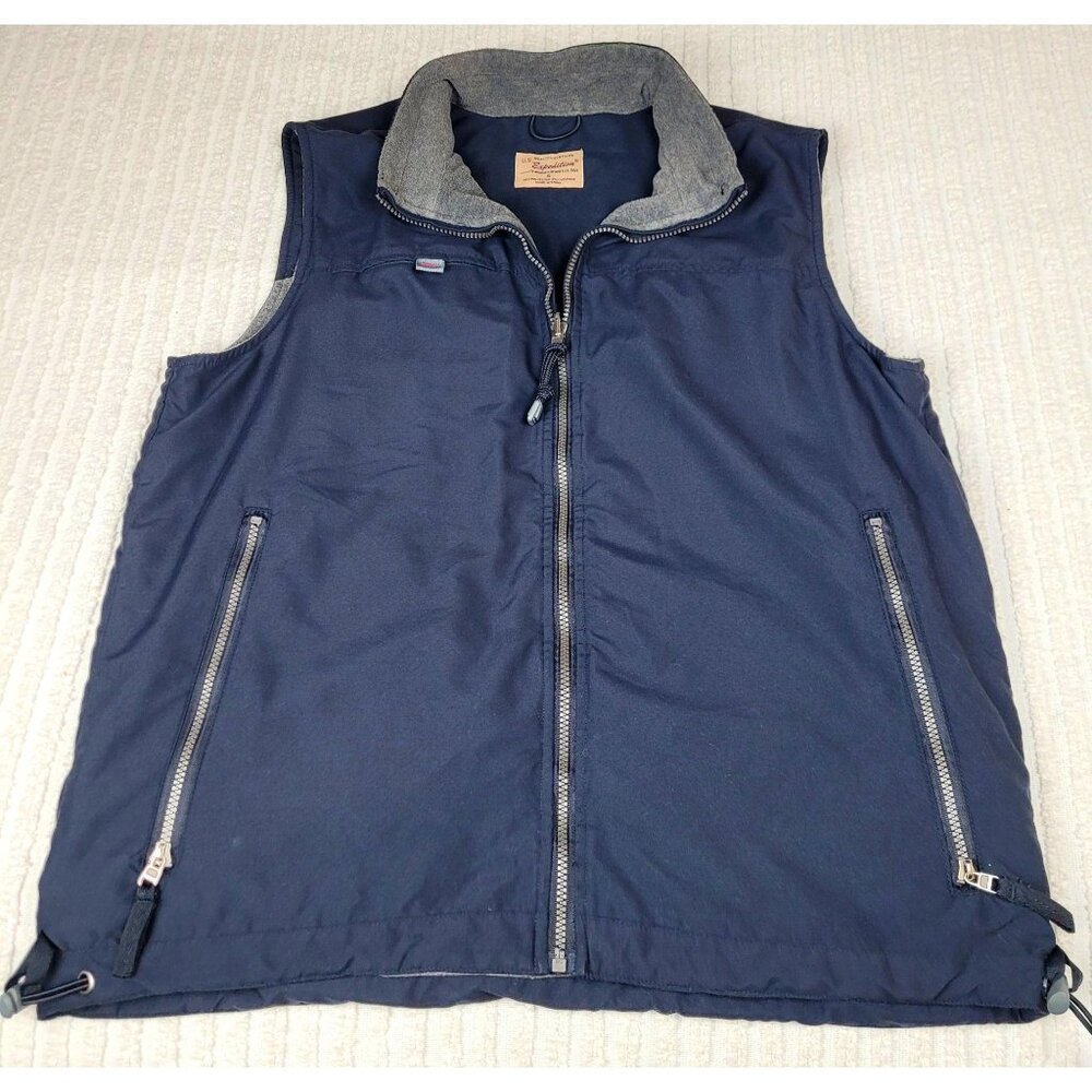 Small U.S. Expedition Mens Navy & Gray Zip-Up Lined Vest Outdoor Casual Sport